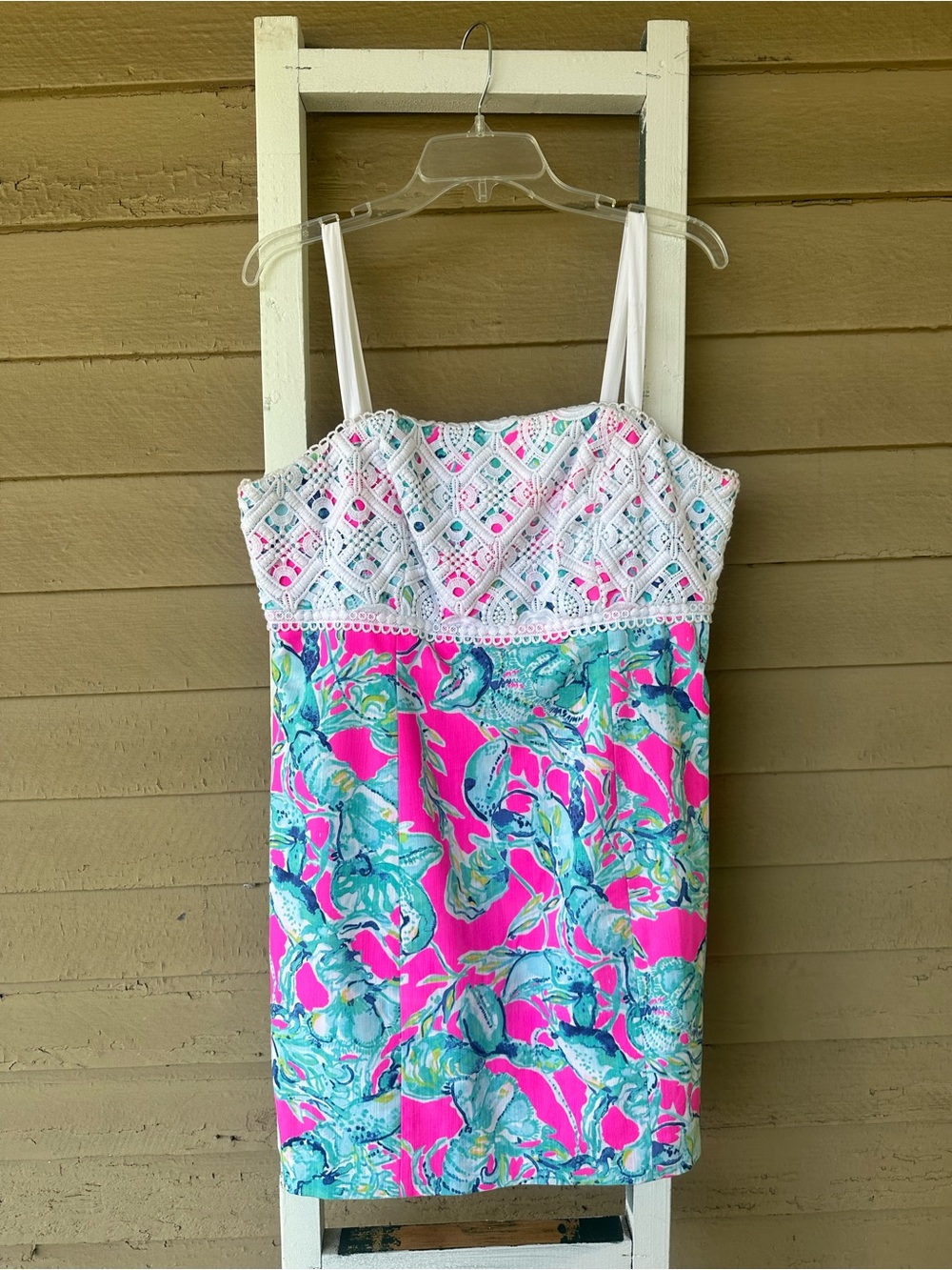 Lilly Pulitzer Pink & Aqua Floral Midi Dress